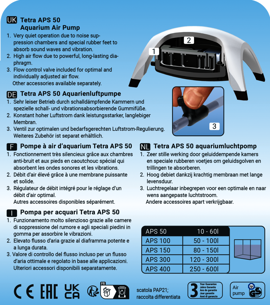 Tetra APS150 Airpump white
