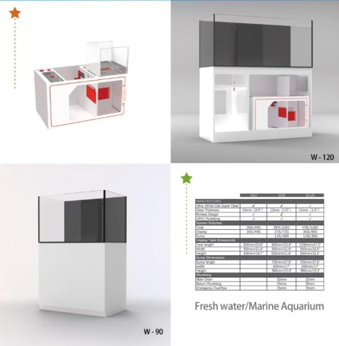 NEPTUNIAN AQUARIUM W90 BLACK & WHITE
