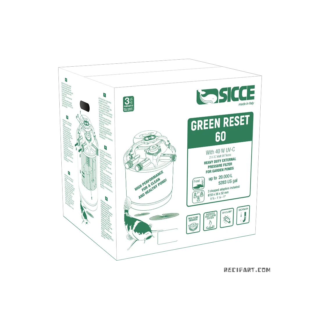 SICCE GREEN RESET 60L - 2X20W UV