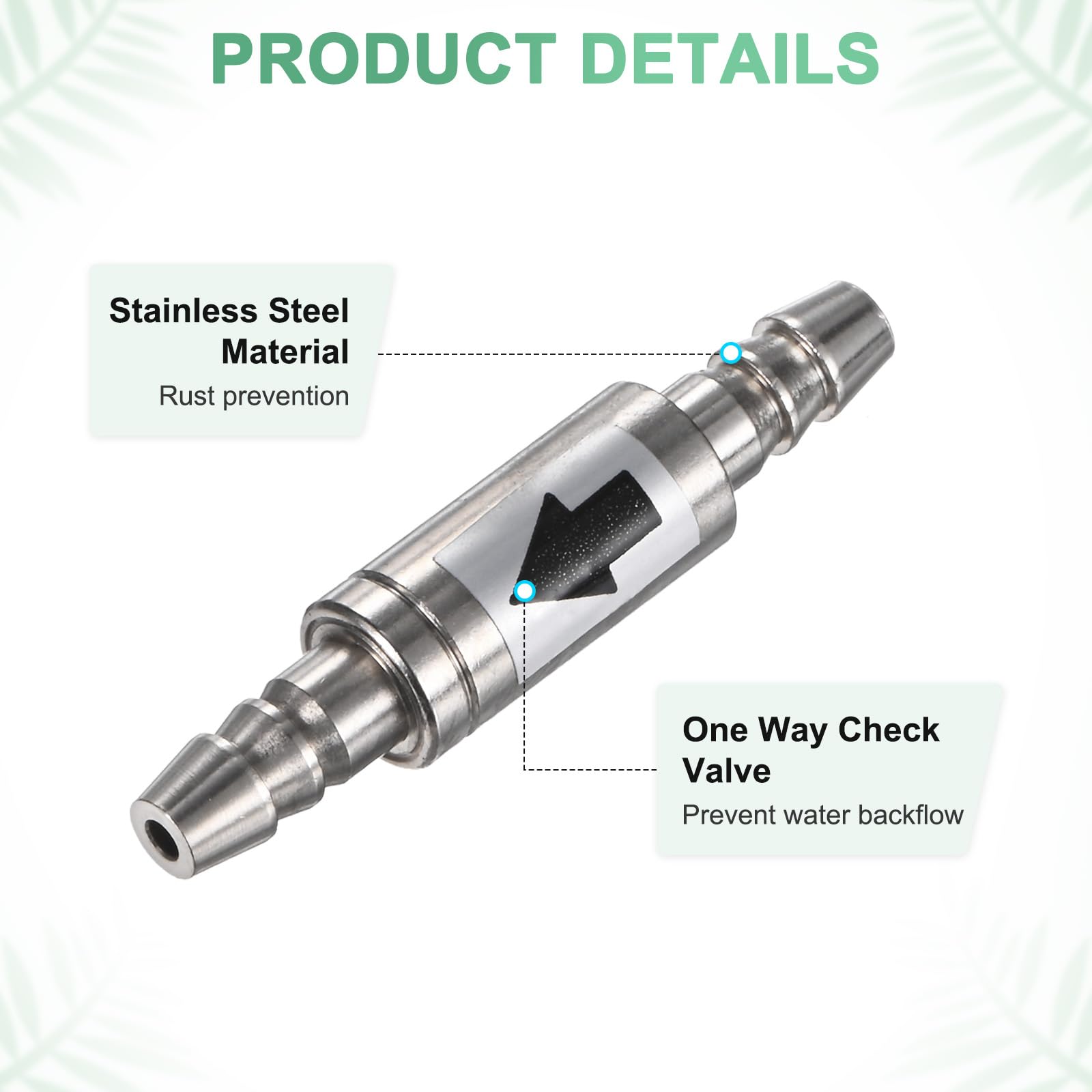 Stainless Steel One Way Check Valve Non-Return for Co2 System