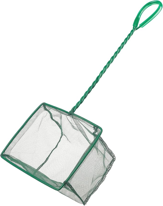 Aquarium Fish Net with Braided Metal Handle 4"