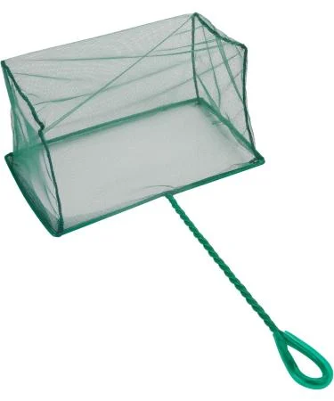 8 Inch Aquarium Fish Net Fine Mesh Fish Catch Nets with 10.5 inch Plastic Handle - Green
