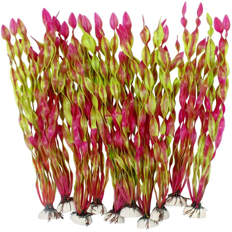 2 pcs Artificial Grass Aquarium Ornament Water Plant Plastic For Fish Large Tank