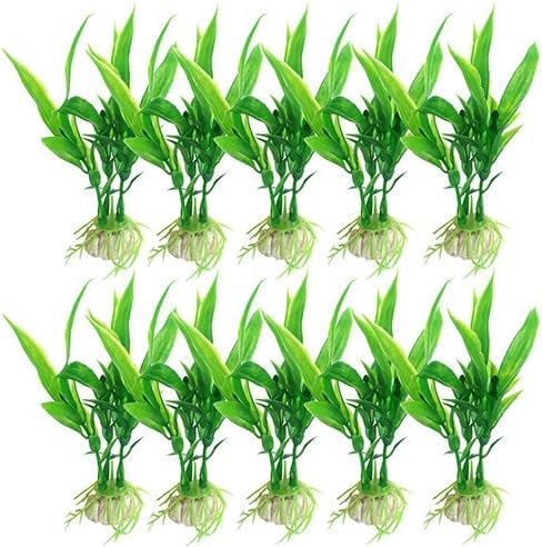 5 Pcs Green Plants Aquarium Tank Plastic Grass Decoration