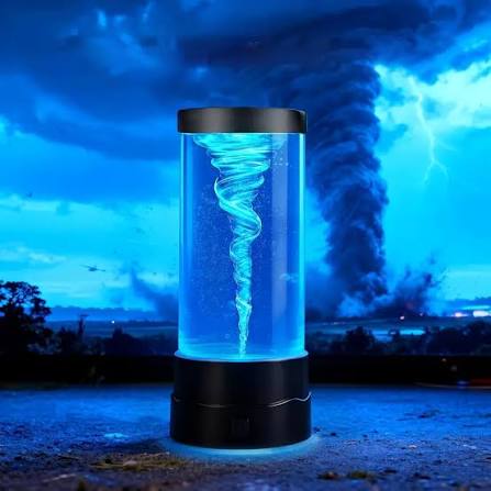 Tornado Motion Lamp, 7 Color LED Ambient Light for Home Decor | USB Powered •