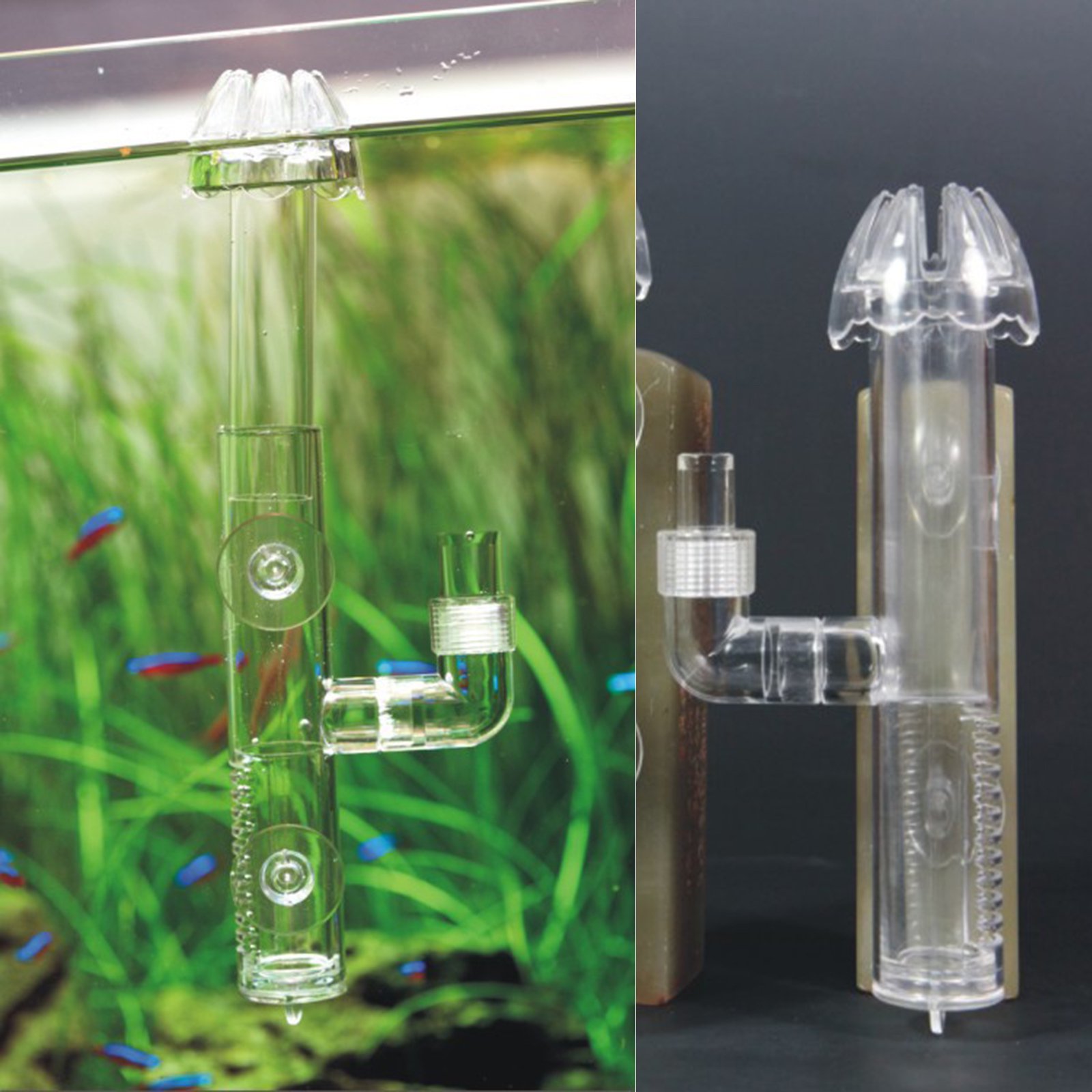 Aquarium Surface Skimmer for Canisters and Power Filters Transparent Acrylic