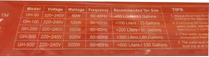 Aquarex 100W Quartz Glass Heater